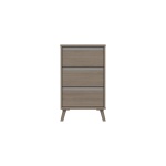 Tamarine Three Drawer Bedside Table - Grey Oak