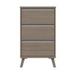 Tamarine Three Drawer Bedside Table Fully Assembled