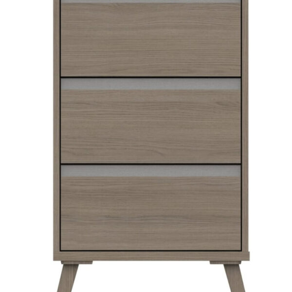 Tamarine Three Drawer Bedside Table Fully Assembled