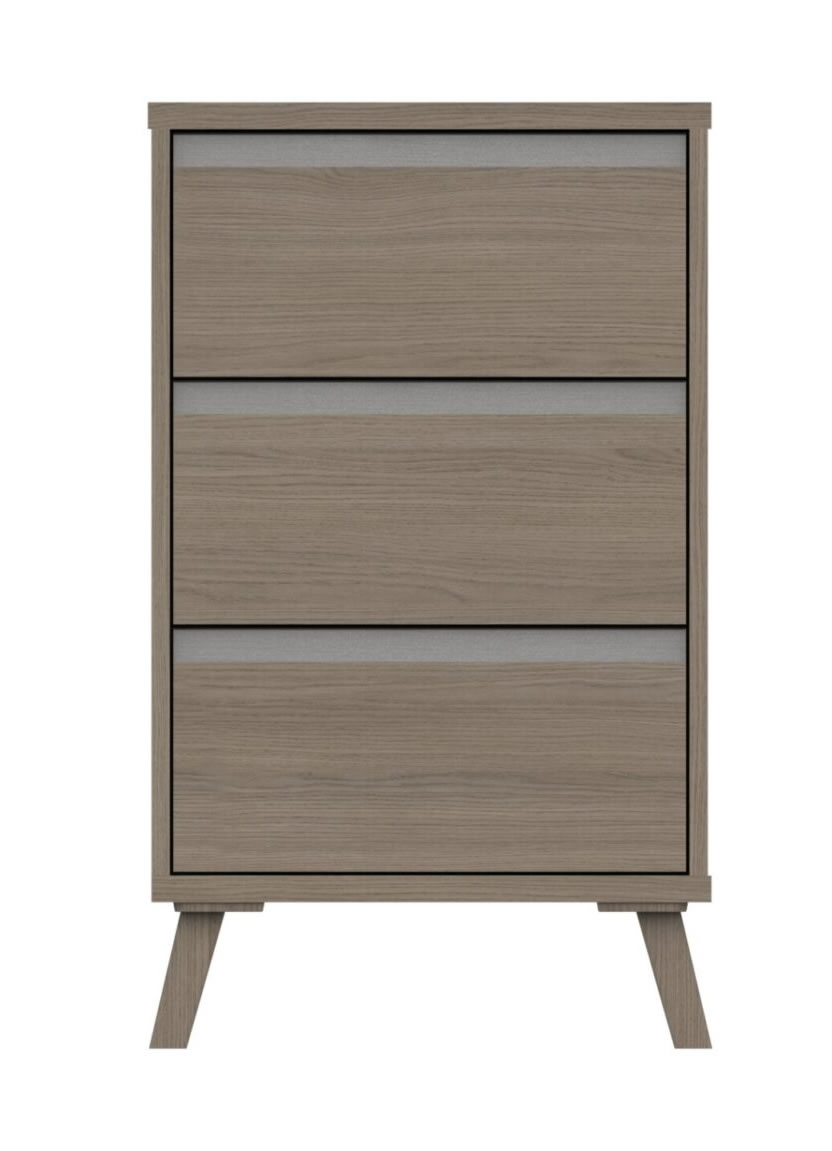 Tamarine Three Drawer Bedside Table Fully Assembled