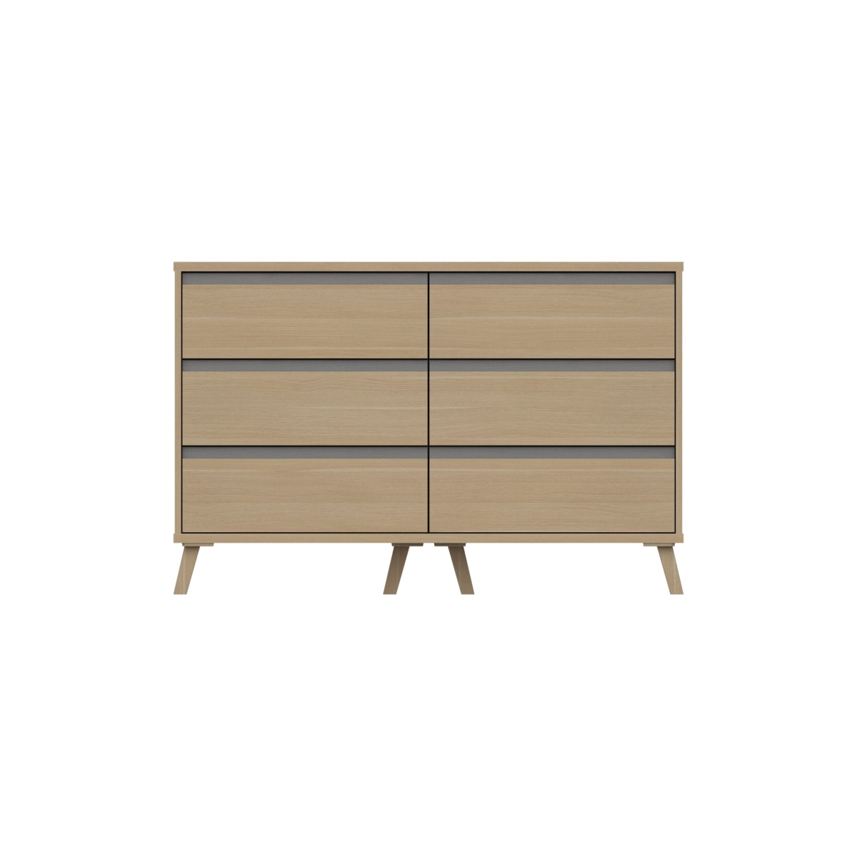 Tamarine Three Draw Double Chest - Oak