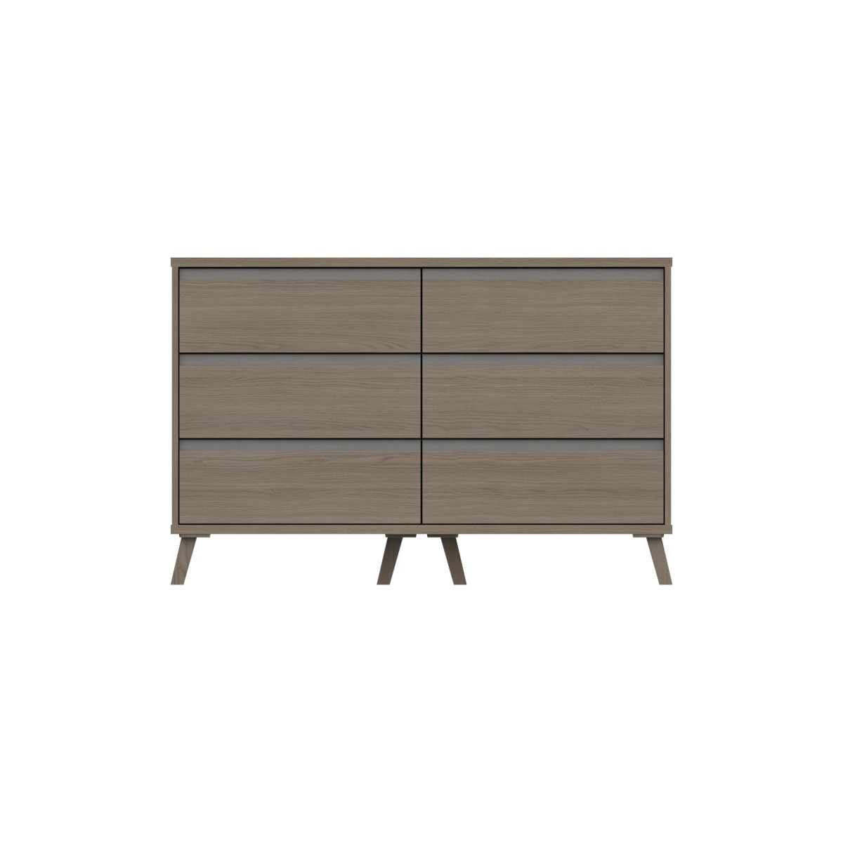 Tamarine Three Draw Double Chest - Grey Oak