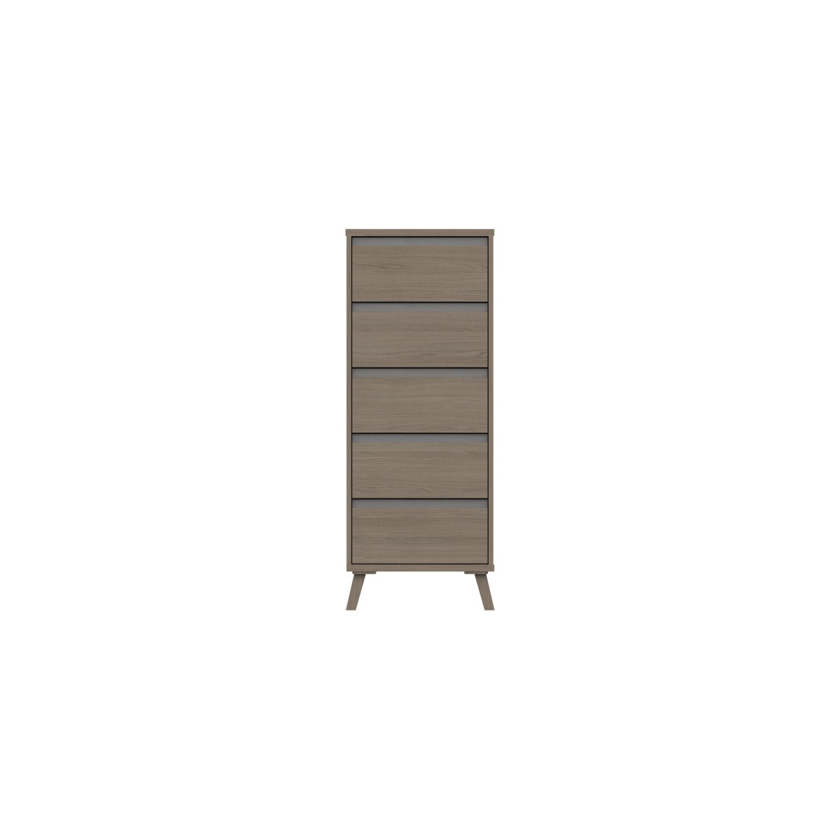 Tamarine Five Draw Narrow Chest - Grey Oak