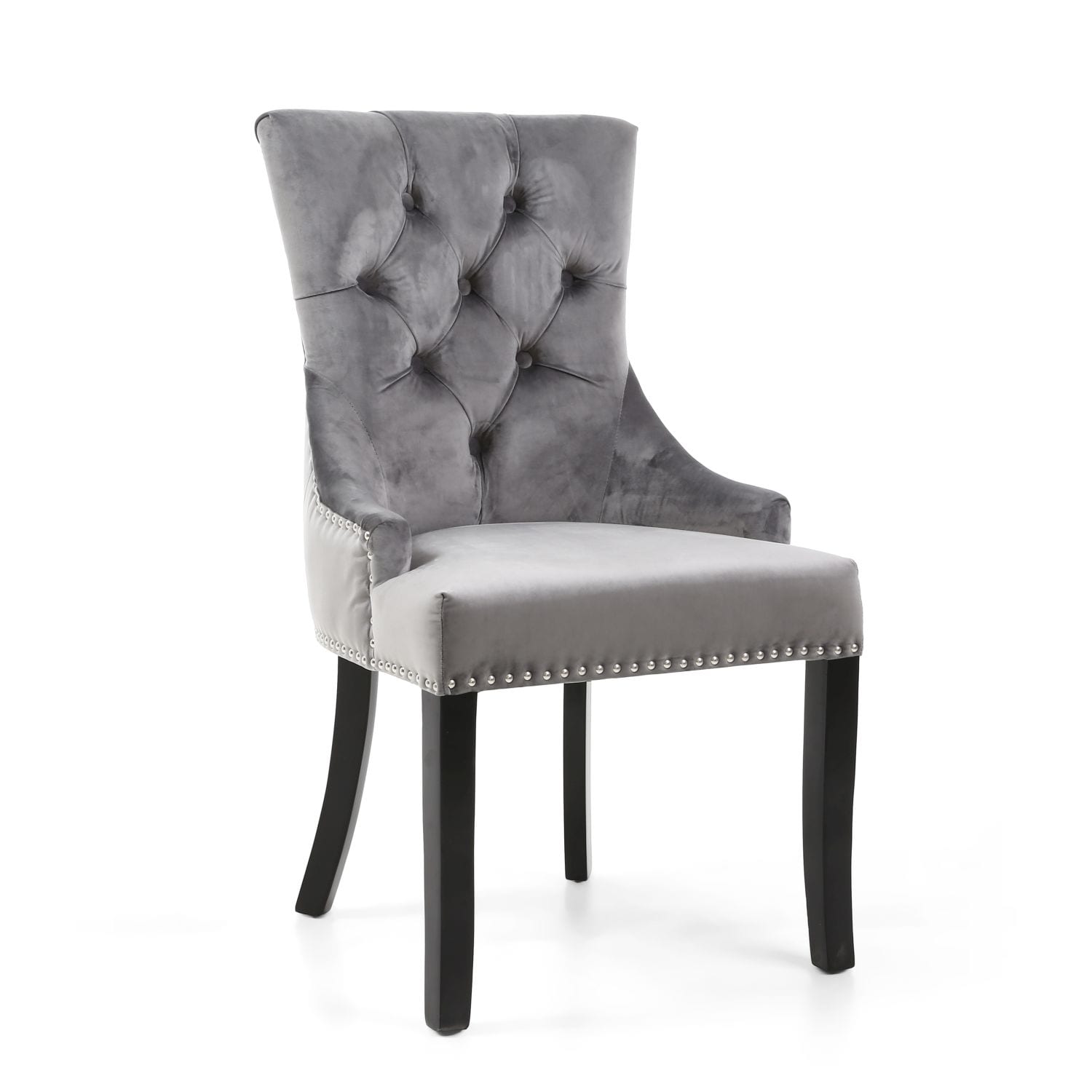Silvester Velvet Grey Accent Chair