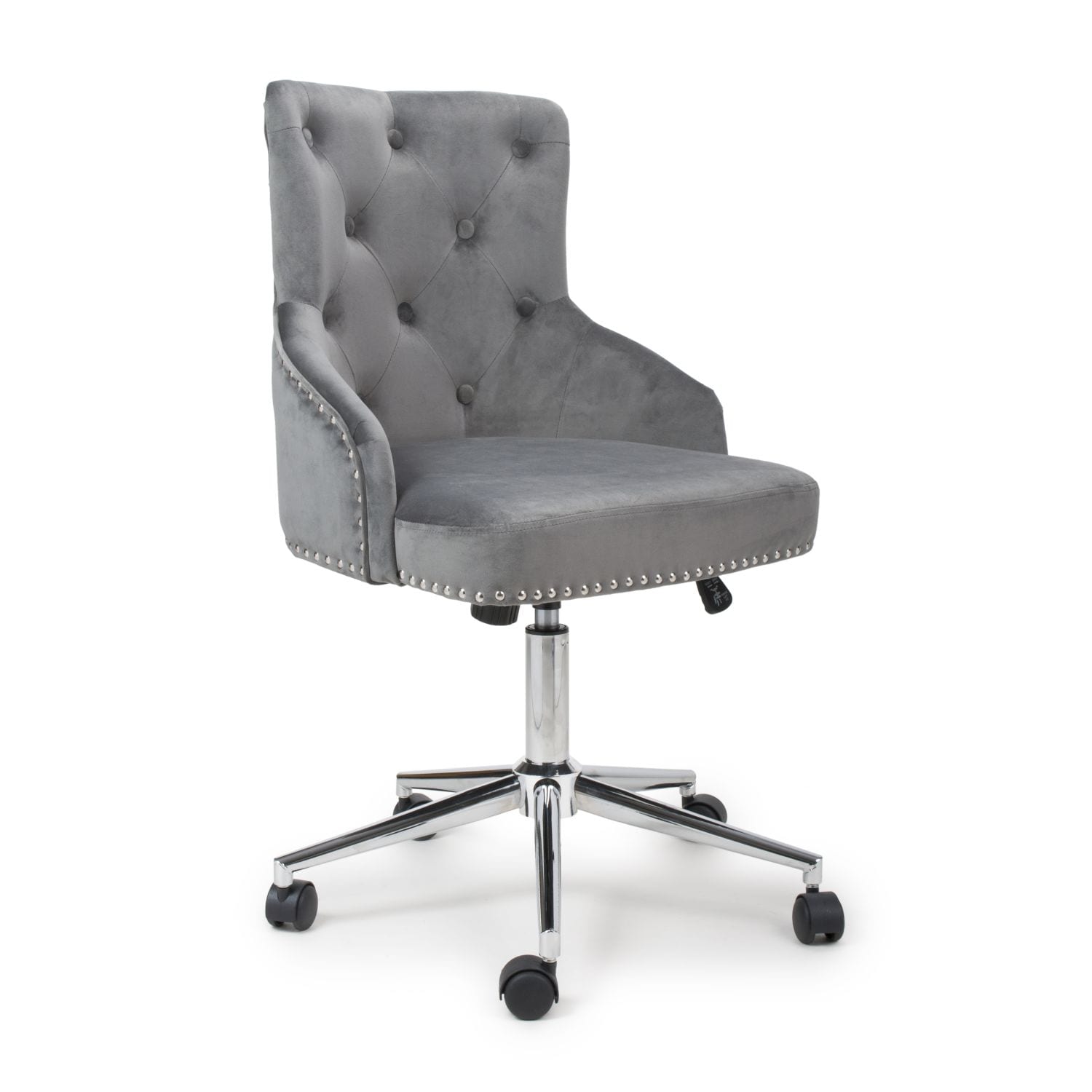 Bronco Velvet Grey Office Chair
