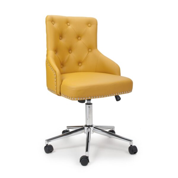 Bronco Leather Effect Yellow Office Chair