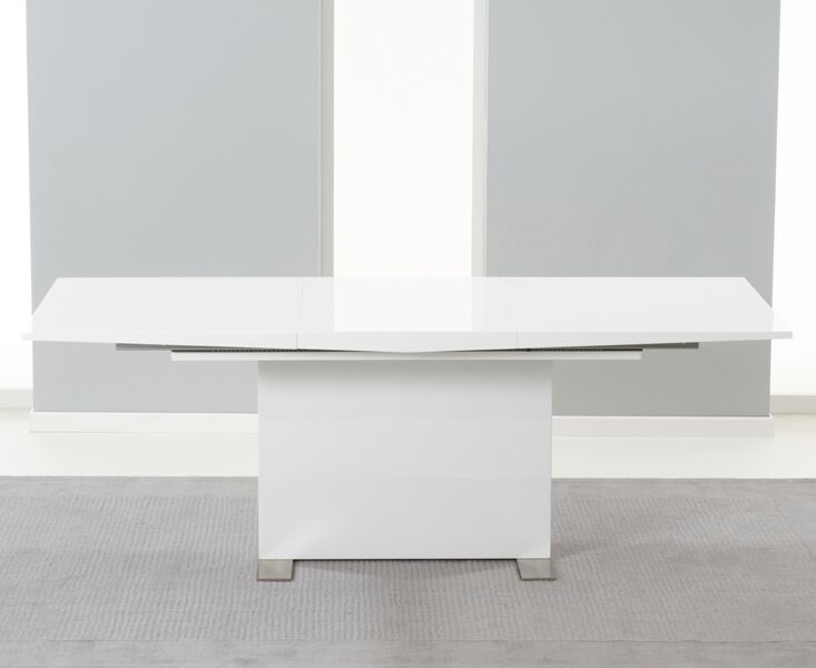 Parilo 150Cm Extending To 210Cm Solid Wood White High Gloss