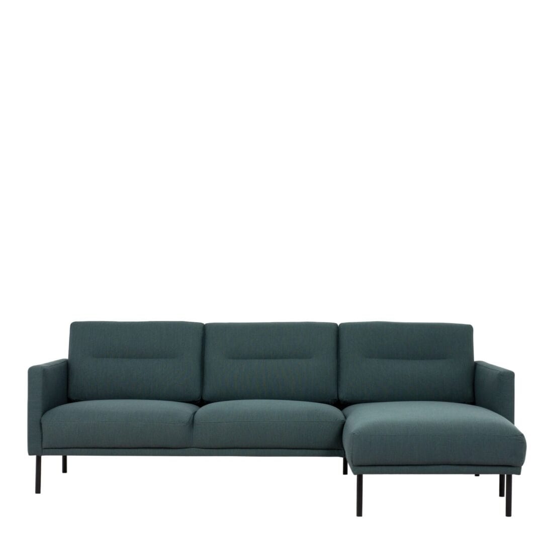 Vickie Chaiselongue Sofa (Rh) - Dark Green Black Legs
