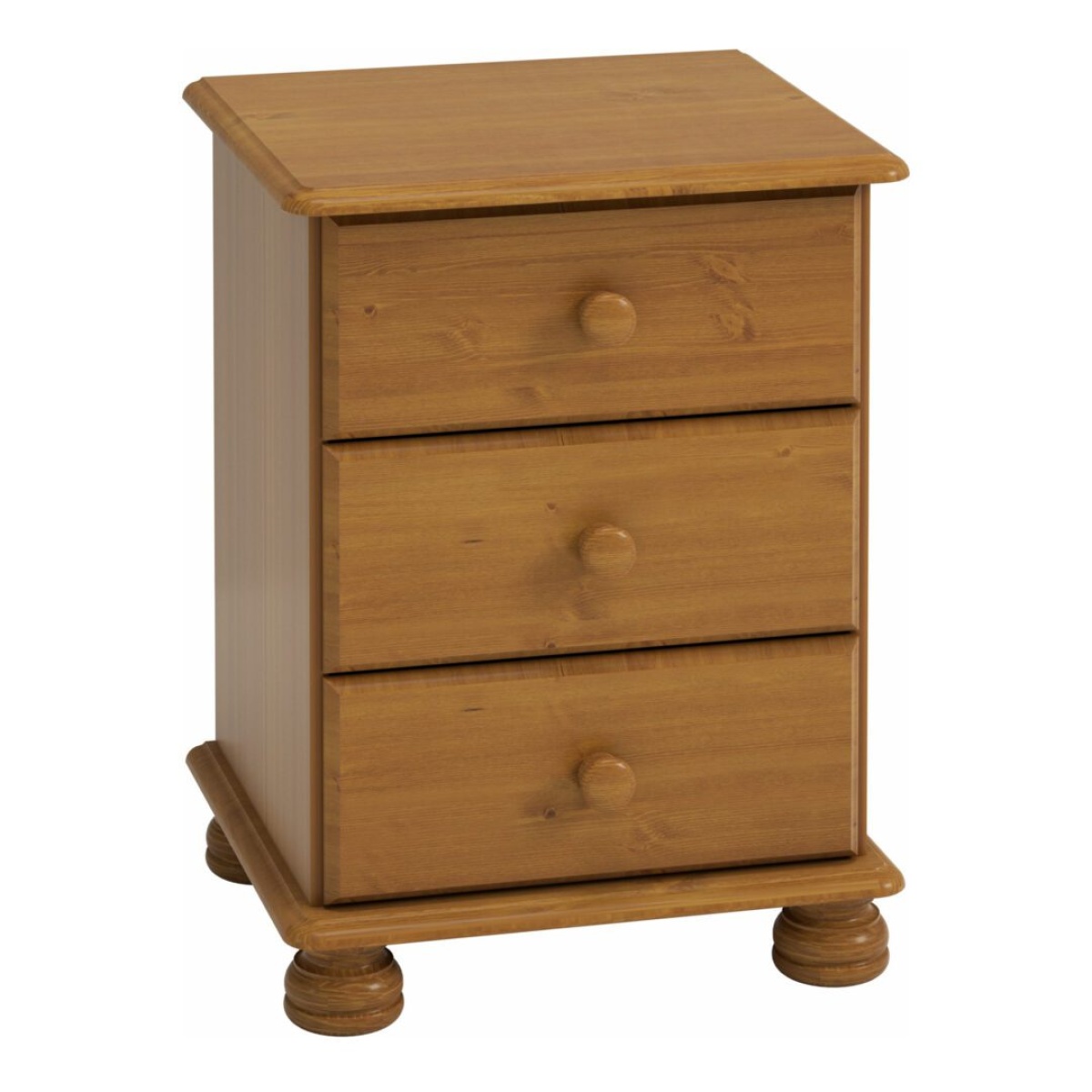 Avenue 3 Drawer Bedside Pine