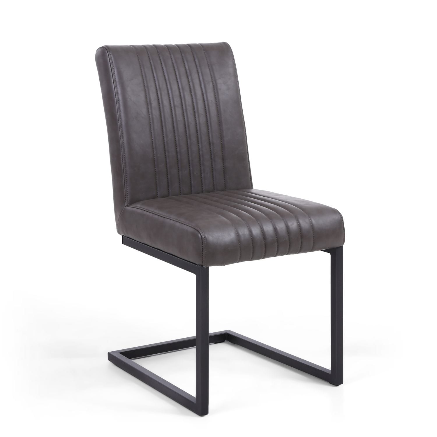 Arrow Cantilever Leather Effect Grey Chair