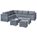 Canuba Rattan 8 Seat Corner Set in Ocean Grey