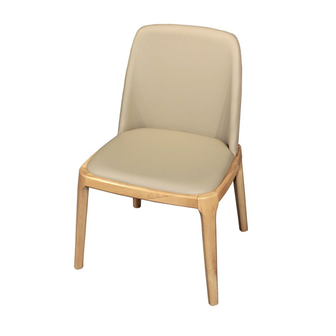 Malton Oak & Faux Leather Dining Chair (Set Of 2) In Khaki