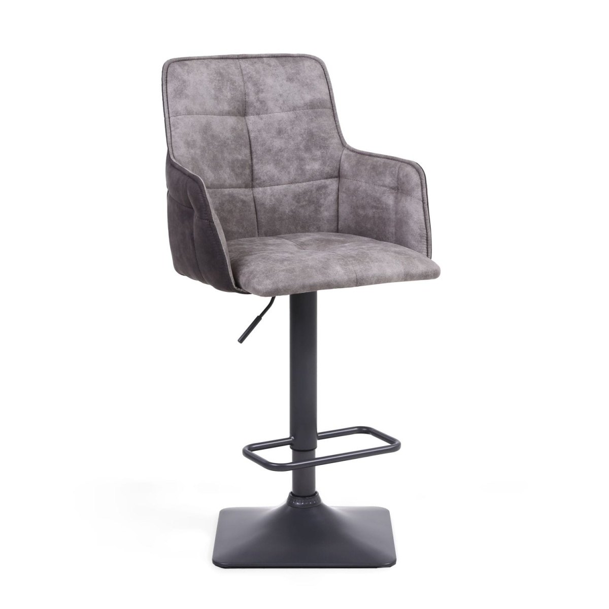 Castellan Suede Effect Light Grey Bar Stool