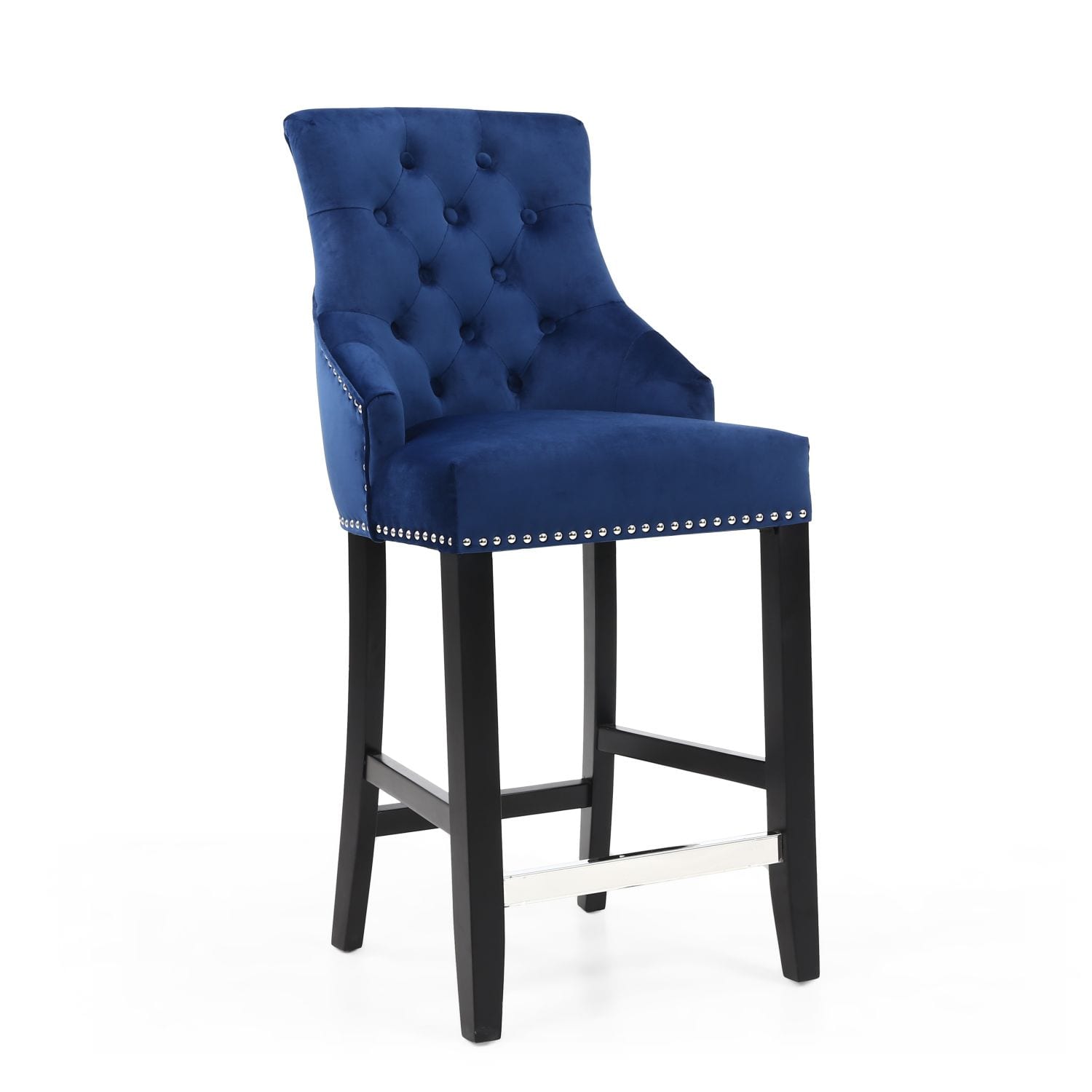 Bing Ring Velvet Ocean Blue Bar Chair
