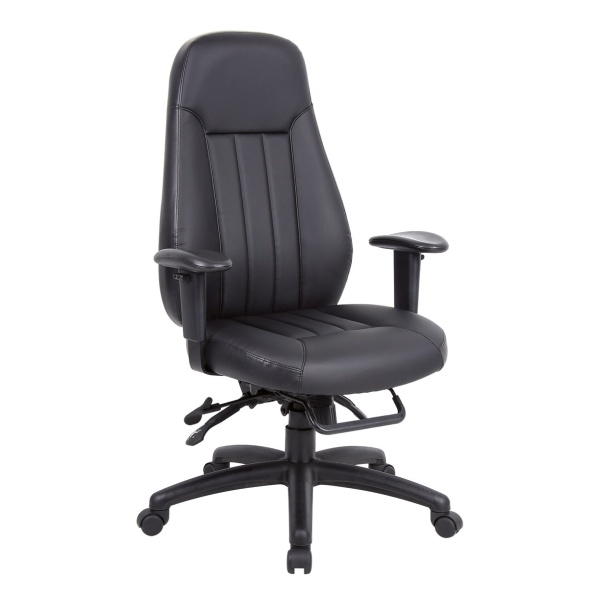 Zali Office Chair - Black Leather Faced