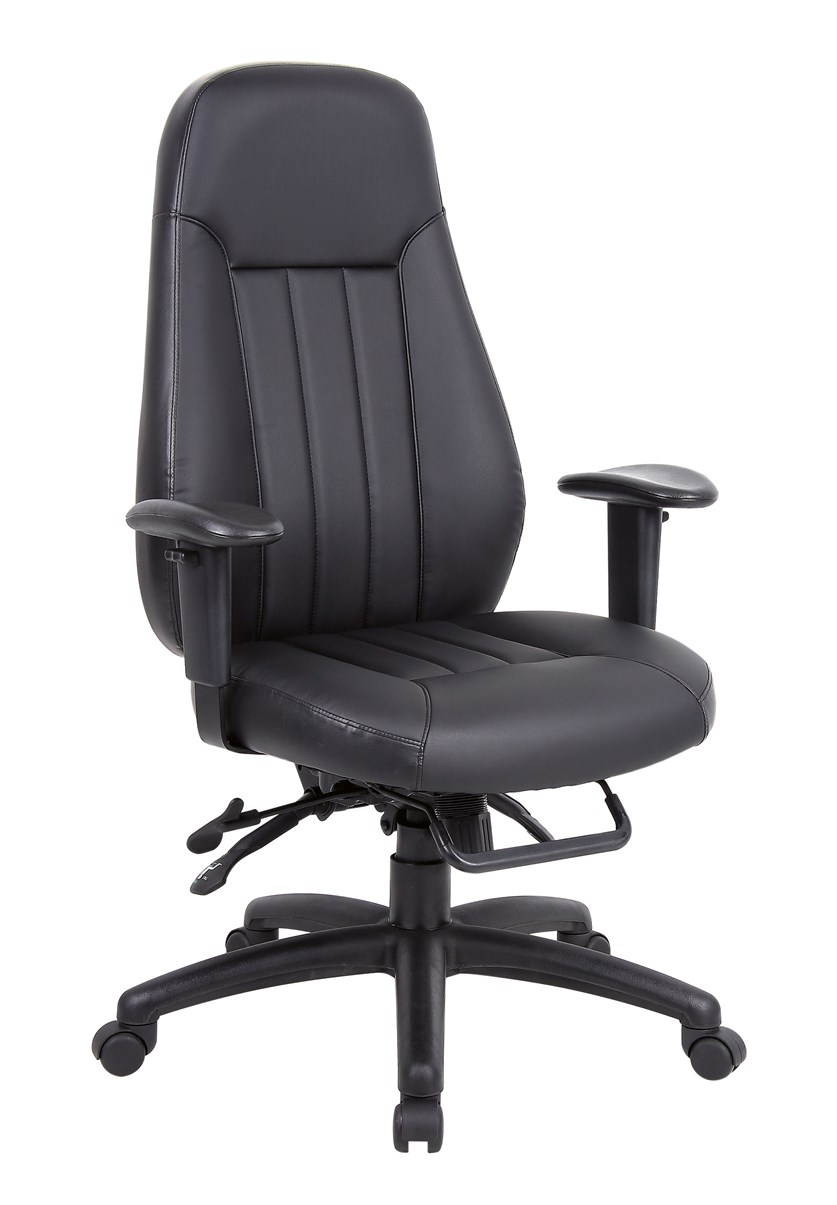 Zali Office Chair - Black Leather Faced
