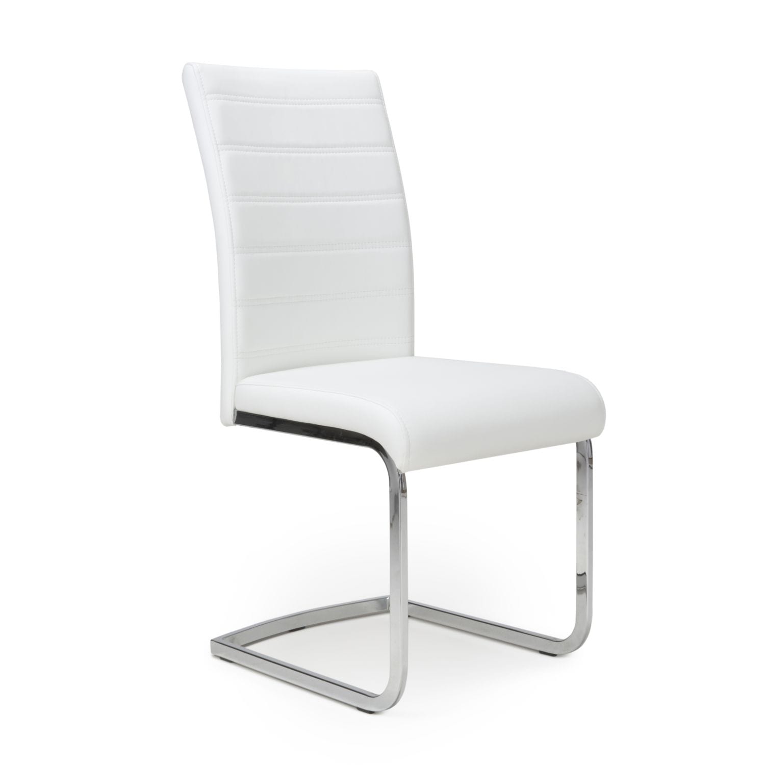 Kally Leather Effect White Chair