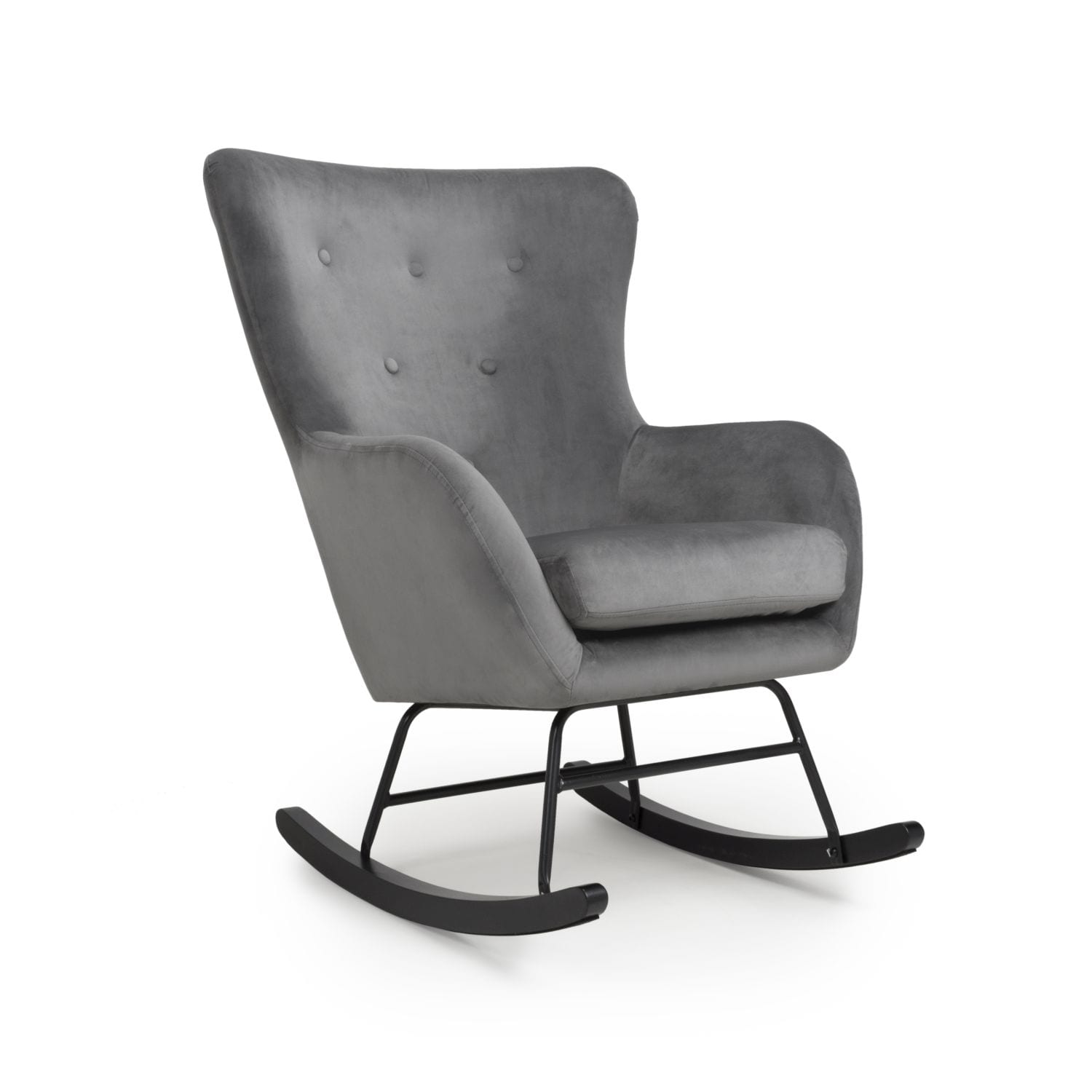 Albino Velvet Grey Rocking Chair