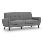 Honcho Grey Linen 3 Seater Sofa - Compact Scandinavian Design