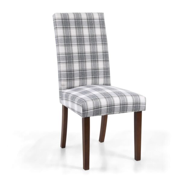 Medley Herringbone Check Cappuccino Chair In Walnut Legs