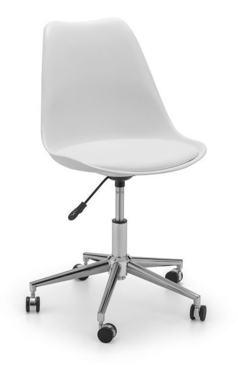 Danica Office Chair White/Chrome Height Adjustable