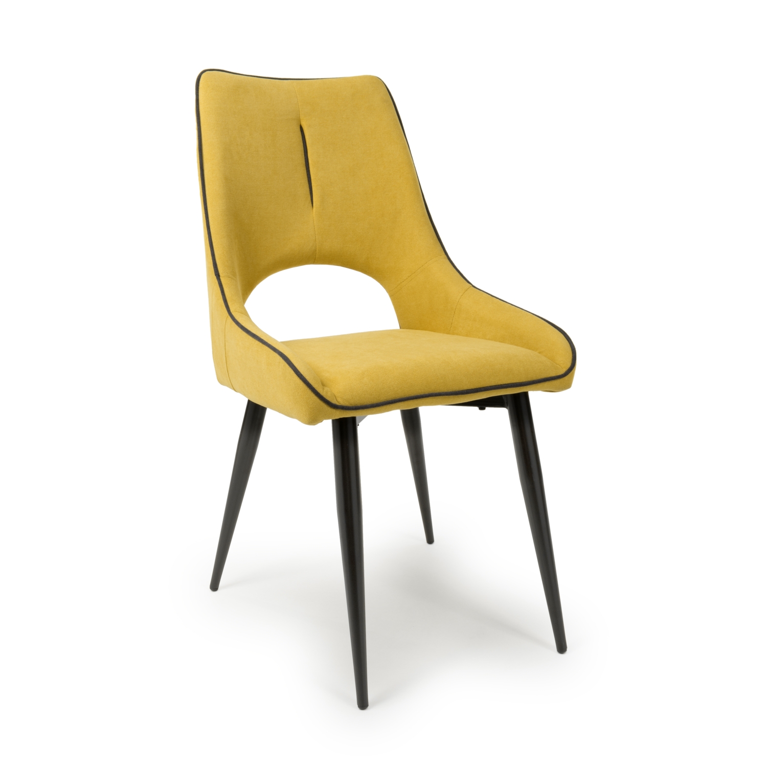 Lamas Chenille Effect Yellow Dining Chair