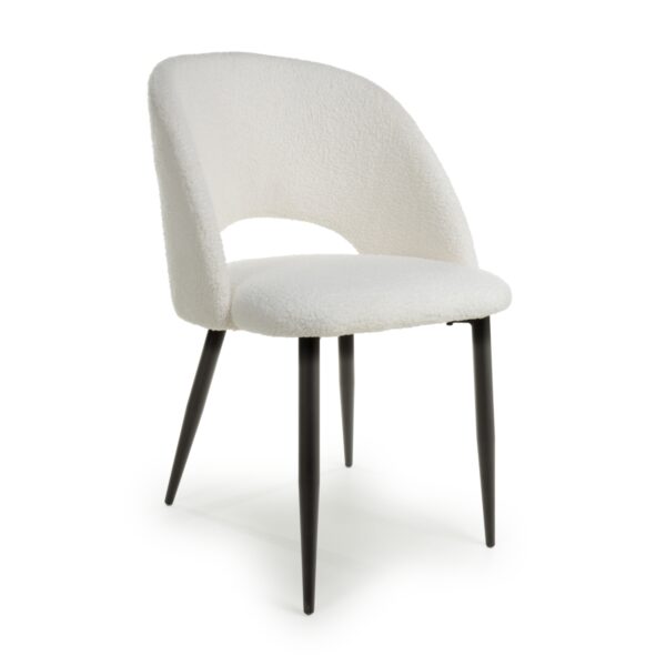 Ralanta Boucle White Dining Chair
