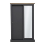 Kent 2 Door Sliding Wardrobe Charcoal With Mirror