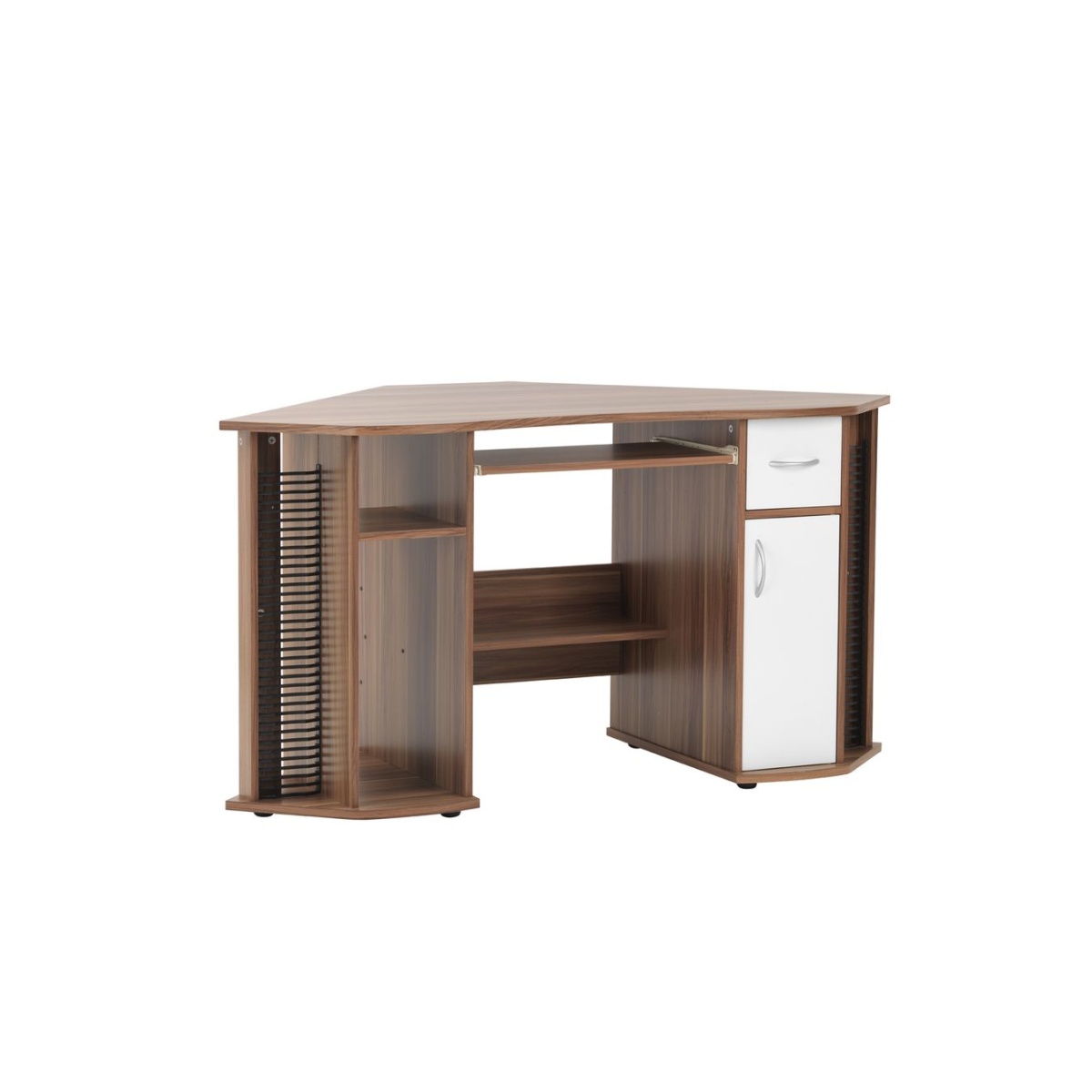 Johnson Exec Desk Corisner Walnut White