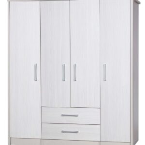 Breeze Gloss Quality Bedroom Large Combi Center Wardrobe Fully