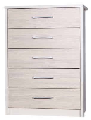 Fiona Quality Bedroom 5 Drawers Chest Cream And Champagne Uk Made