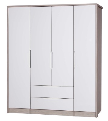 Breeze Gloss Quality Bedroom Large Combi Center Wardrobe Fully