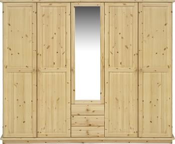 Remano Wardrobe Natural 5 Door Mirror 3 Draws