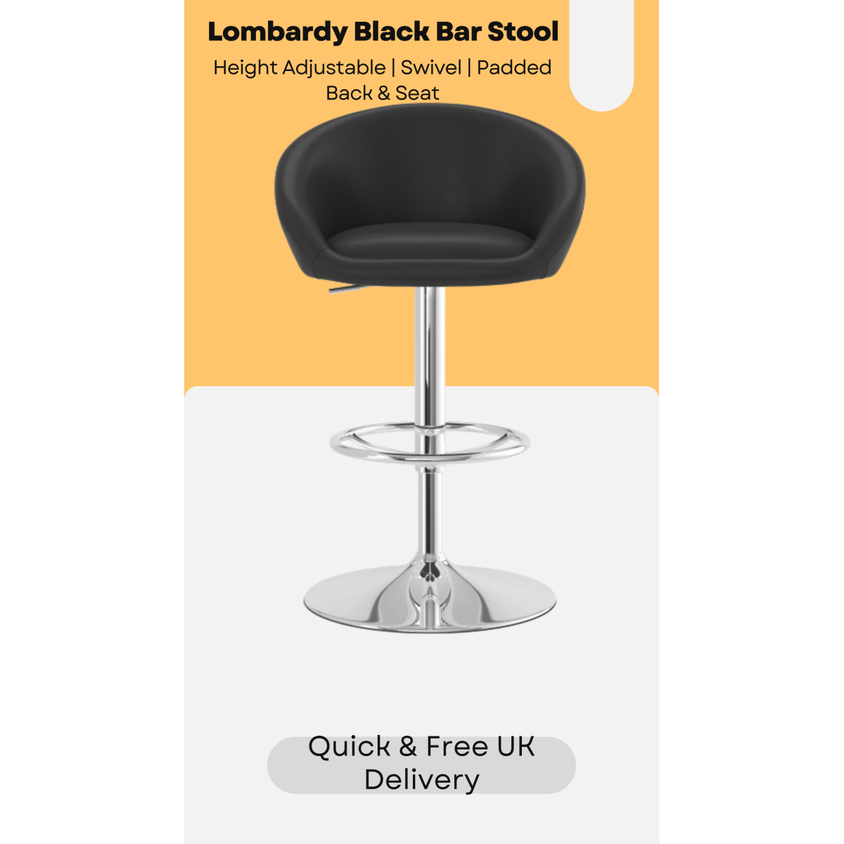 lombardy padded breakfast bar stool