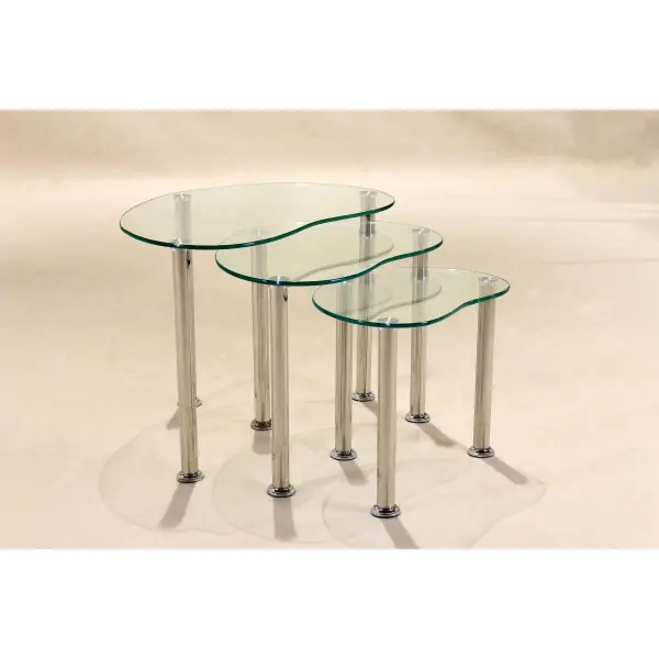 clear glass nest of tables