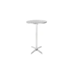 a round table with a white background