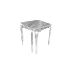 a stack of metal chairs