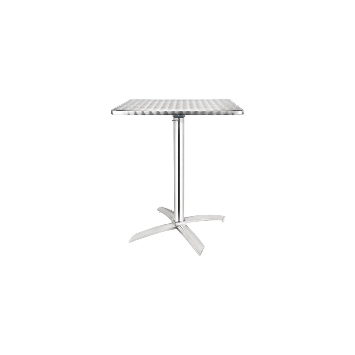 a table with a metal base
