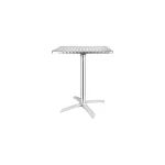 a table with a metal base
