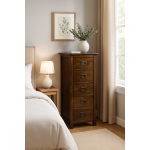 bozz 5 drawer narrow chest dark wood