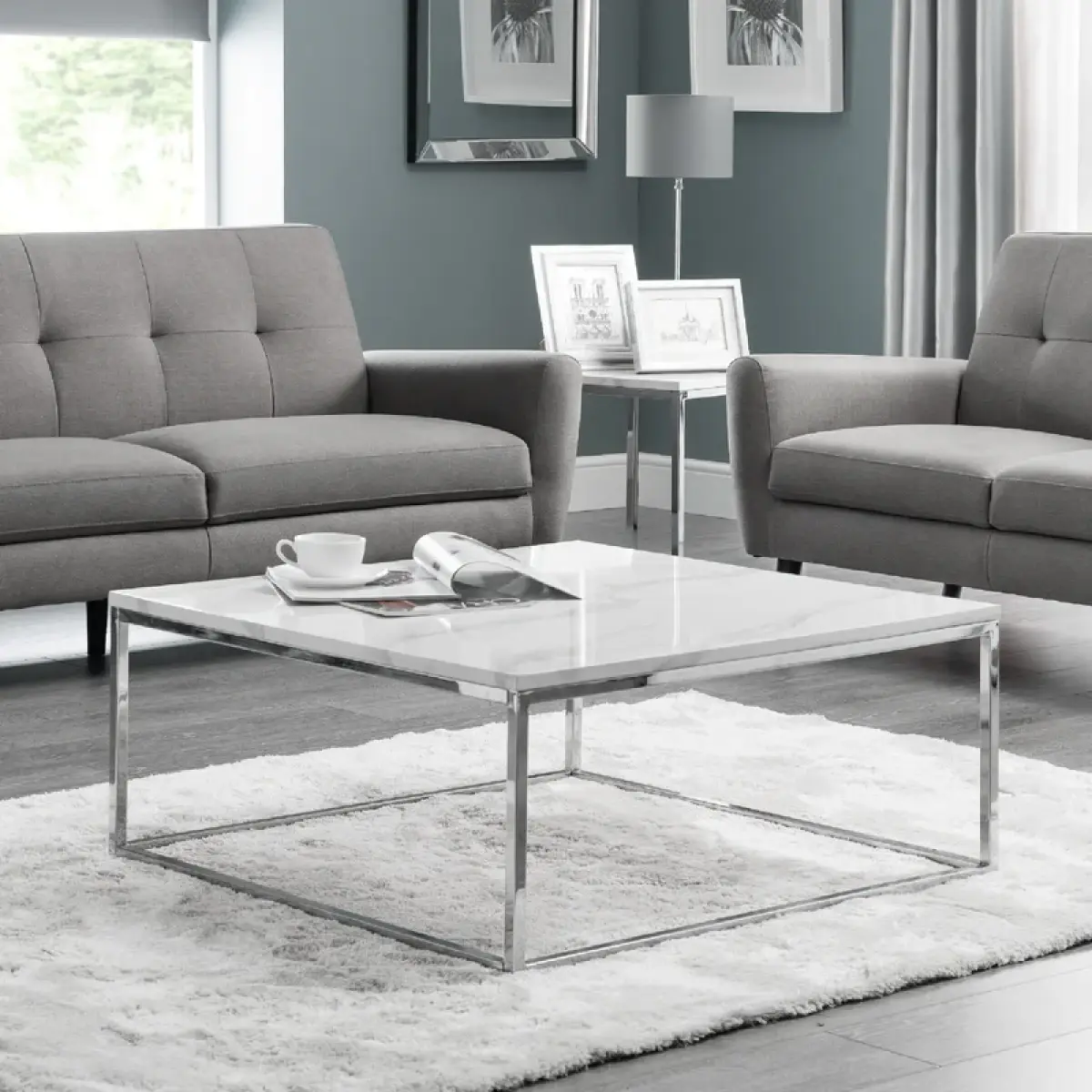 White Marble Top Coffee Table