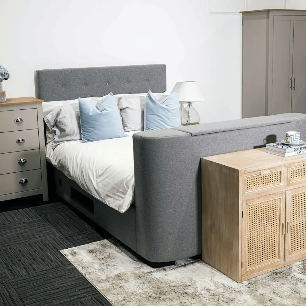 rattan sttle assembled sideboard