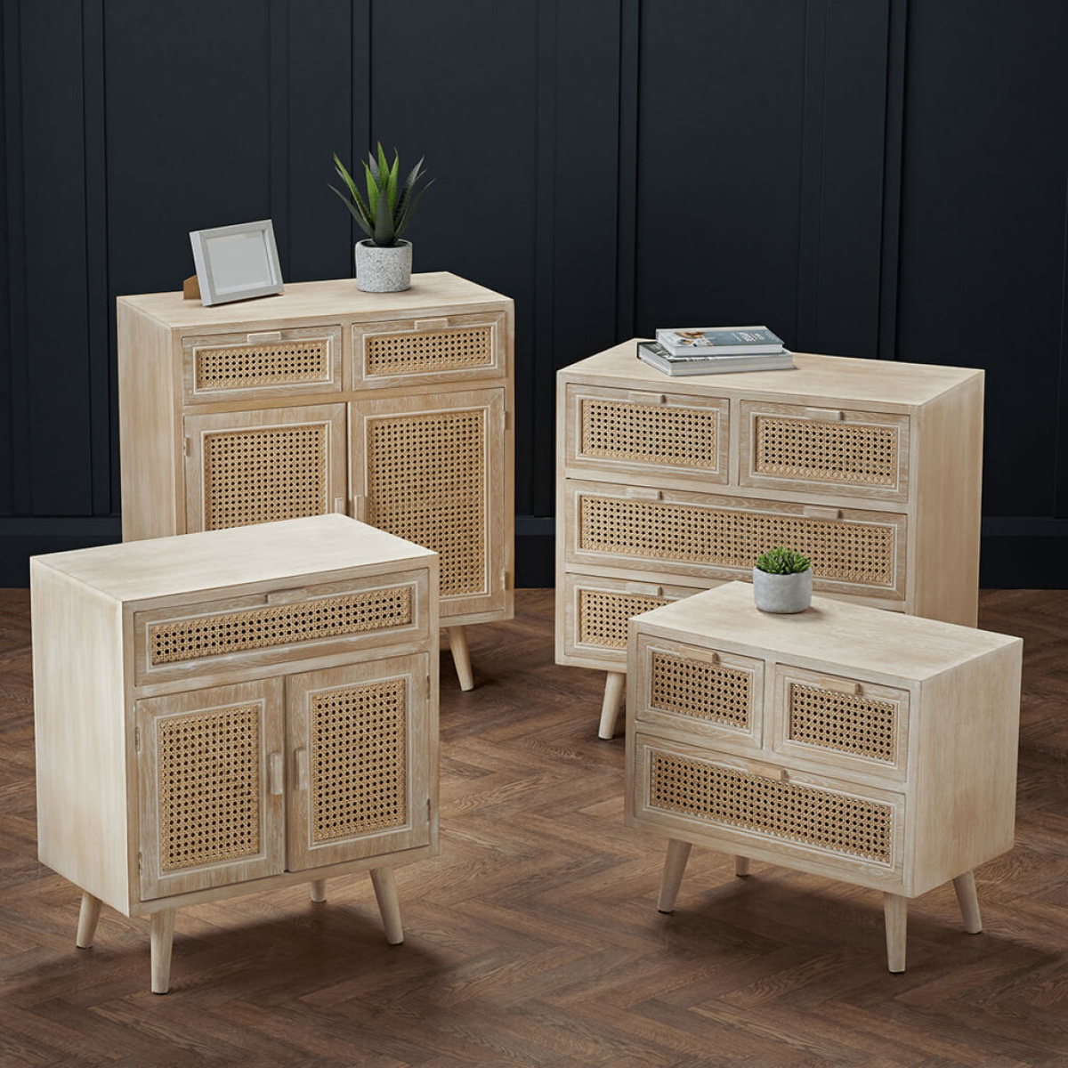 rattan style sideboard