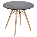 Celebrated Round Wooden Table Black