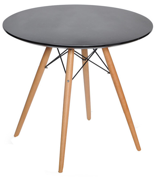 Celebrated Round Wooden Table Black