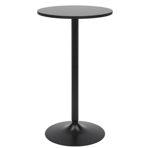 Como Poseur Matt Black Table Round Black Wood