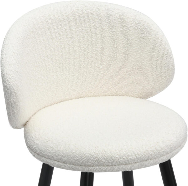 White Roma Boucle Bar Stool