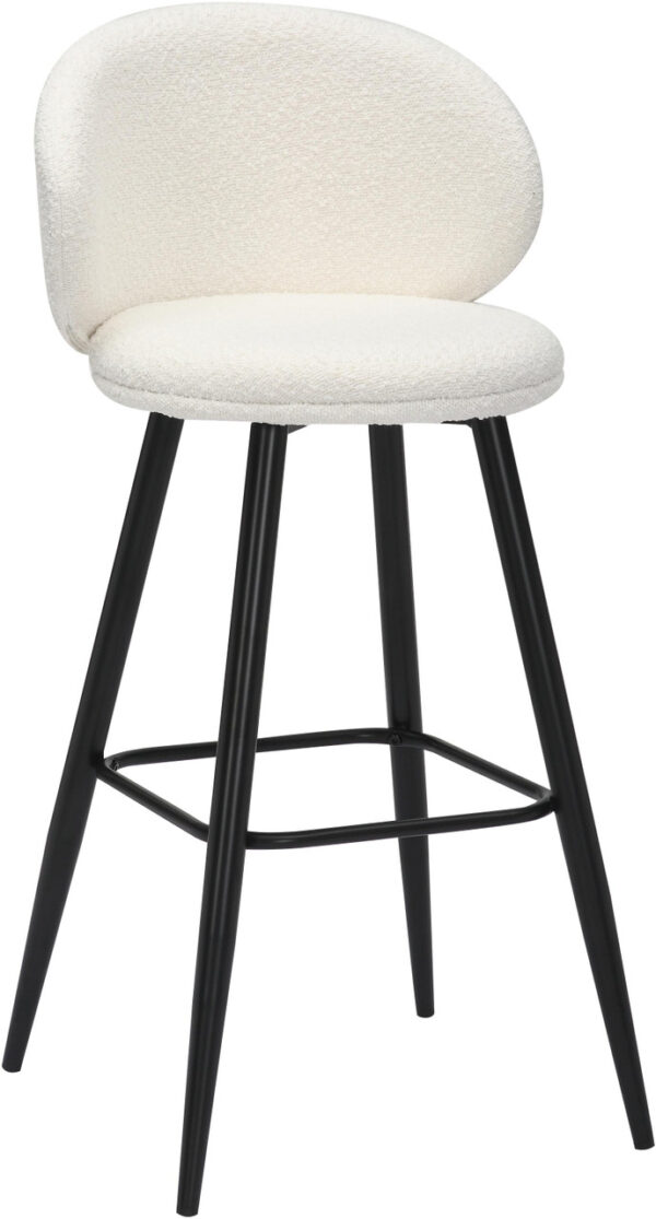 White Roma Boucle Bar Stool