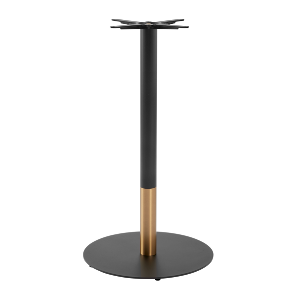 BOSTON SLEEK - Large Round Black and Gold Bar-Height Table