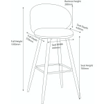 Grey Roma Boucle Bar Stool